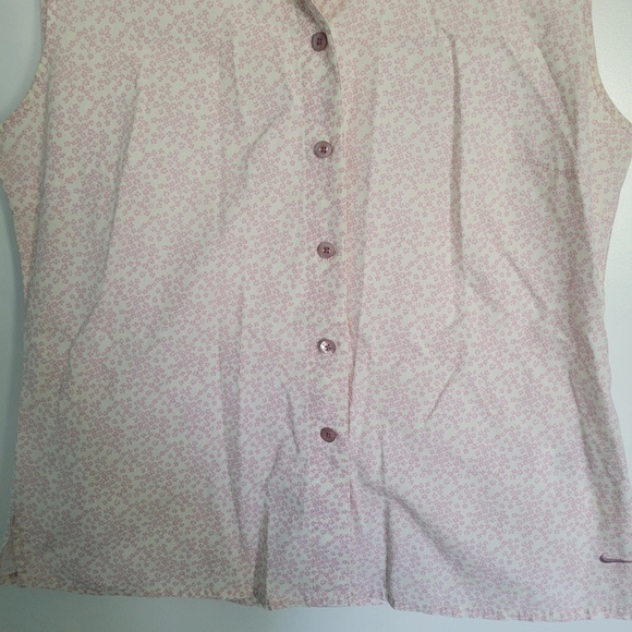 Vintage Womens Nike Golf Tank Top Button Front L Pink Flower Print - Picture 6 of 11